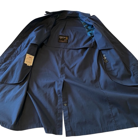 London Fog Vintage Navy Raincoat Weatherwear Distinction Women’s Navy Blue - Picture 7 of 13